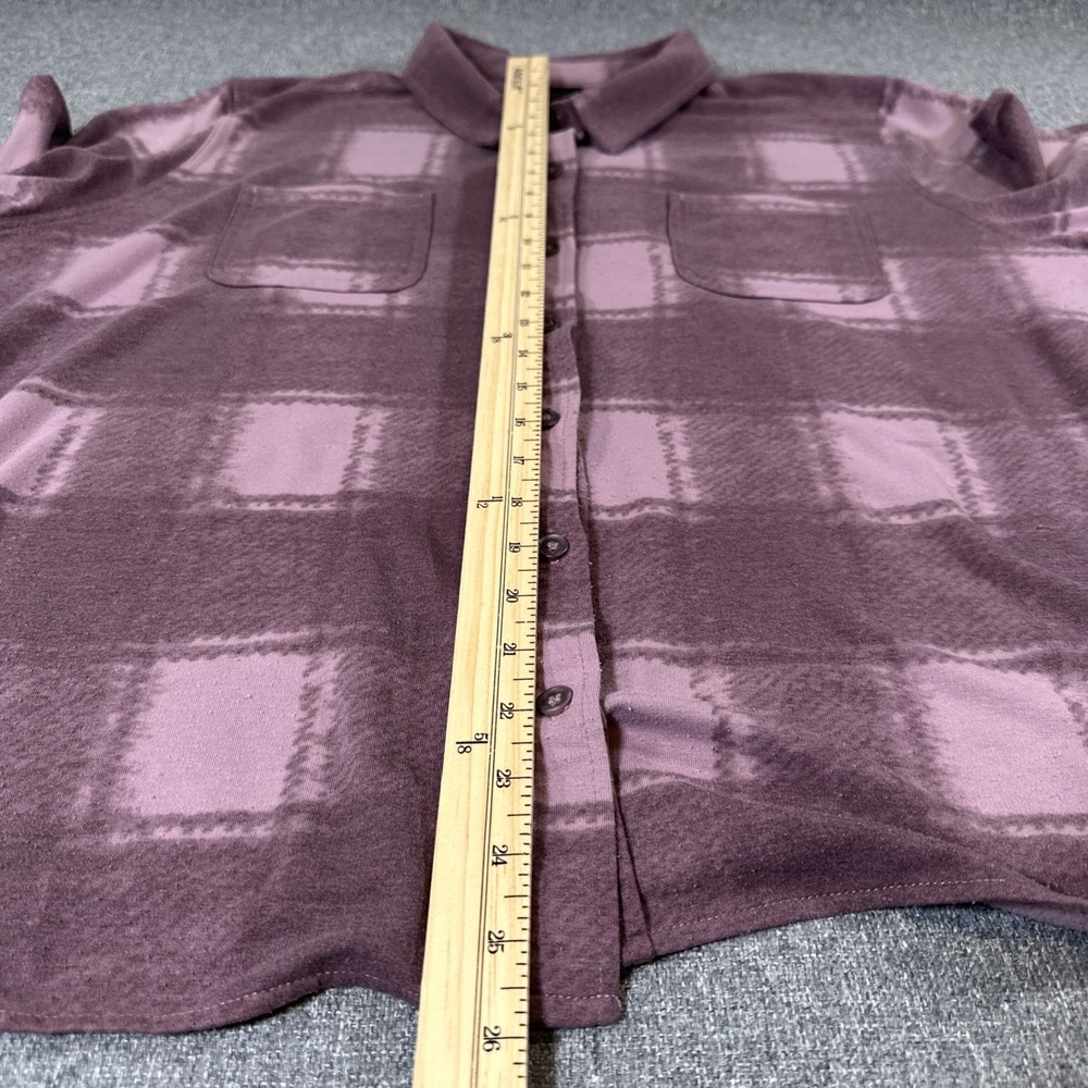 32 Degree Heat Flannel Printed Button Down Layer Shirt, Womens XS Purple Pink - Picture 4 of 6